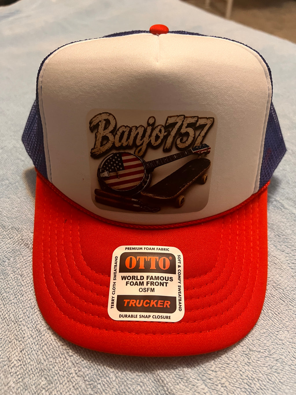 Red White & Blue Banjo757 Cap