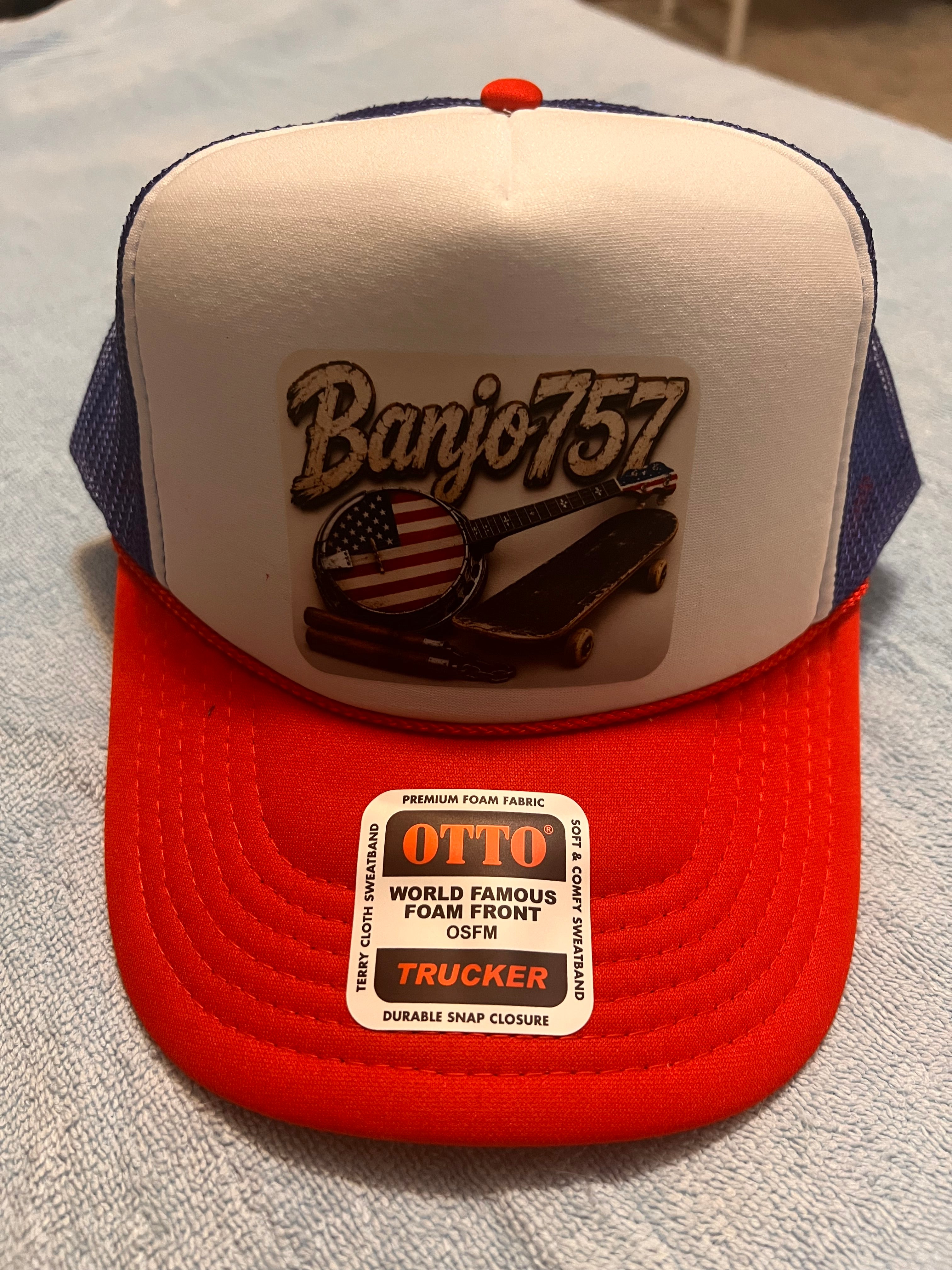 Red White & Blue Banjo757 Cap